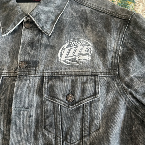 Vintage 100 Anniversary MillerLite Harley Denim Jacket - Picture 2 of 5